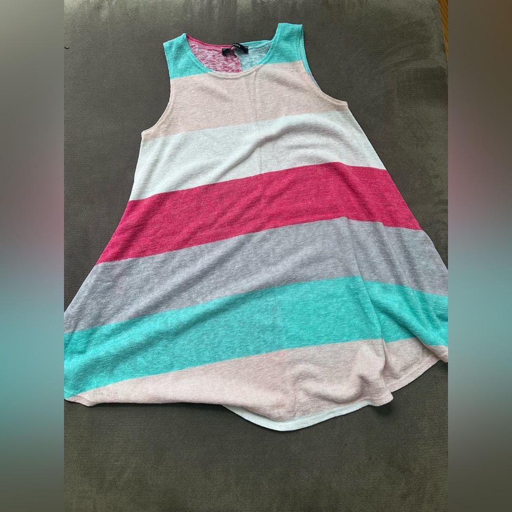 Colorful Striped Tunic Tank Top Dress